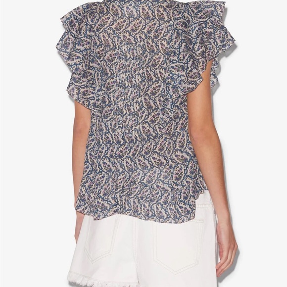 Isabel Marant Etoile Madrana Short Sleeve Top in Ecru Current Season FR40 / US8 - Picture 2 of 10